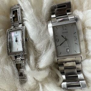 2 Pc Guess Watches Silver